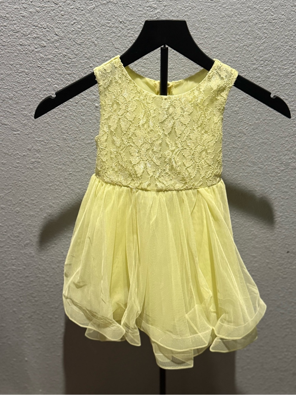 Rare Editions Yellow Lace & Tulle Party Dress